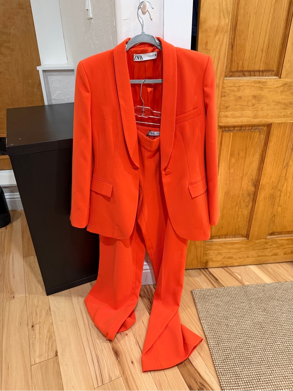 Zara Vibrant Orange Tailored Blazer and Trouser Set